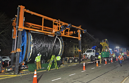 대한전선의 '방향전환 포설방식'이 투입된 뉴욕 도심 현장. 대한전선 제공